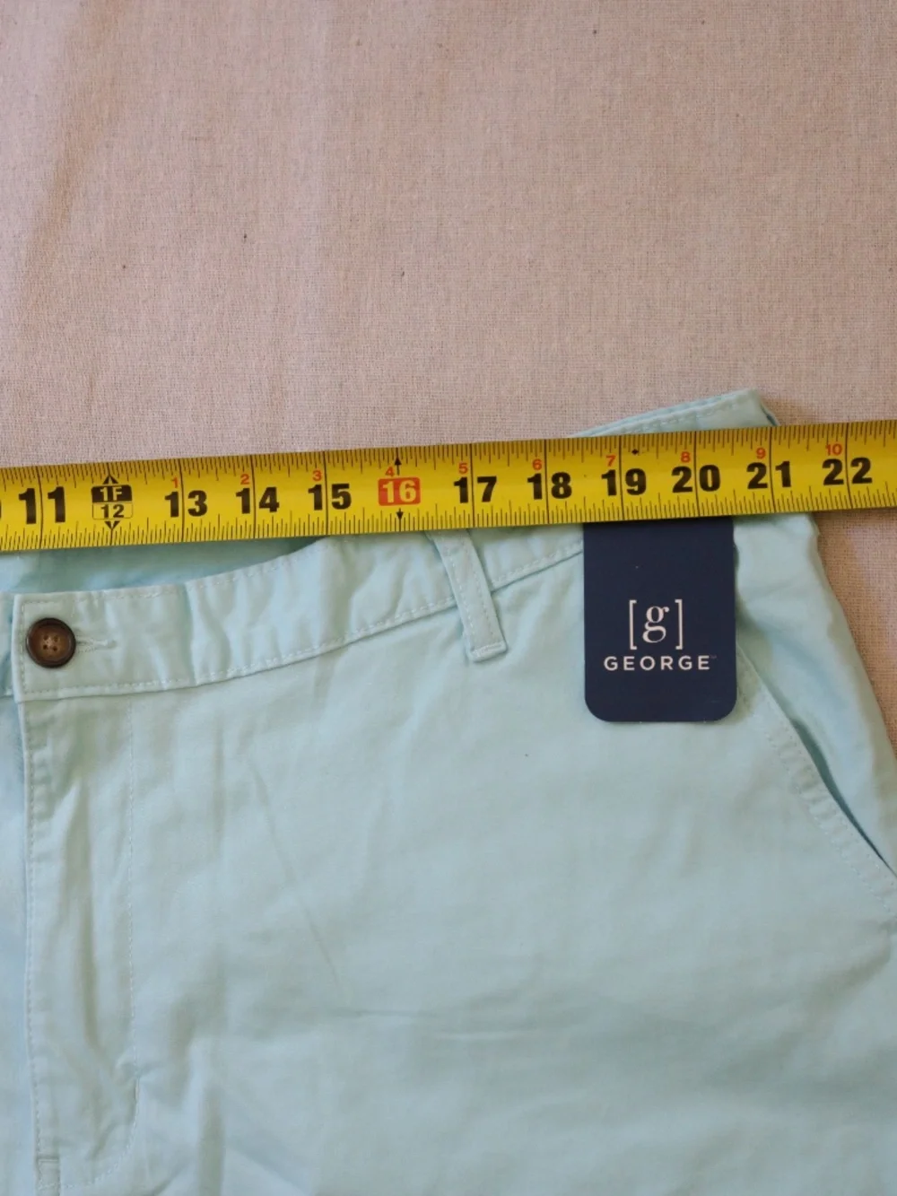 George Men's Size 42 Stretch Flat Front Shorts Light Aqua NWT 99% Cotton Blend